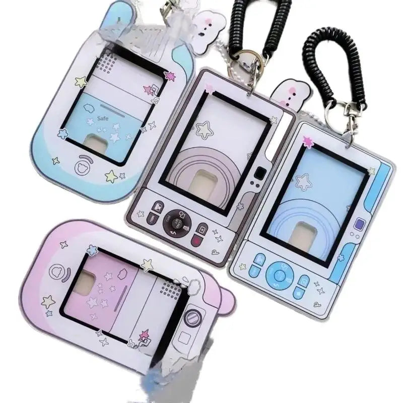 Cute Camera Shaped Clear Photocard Holder Acrylic Material Coil Qme