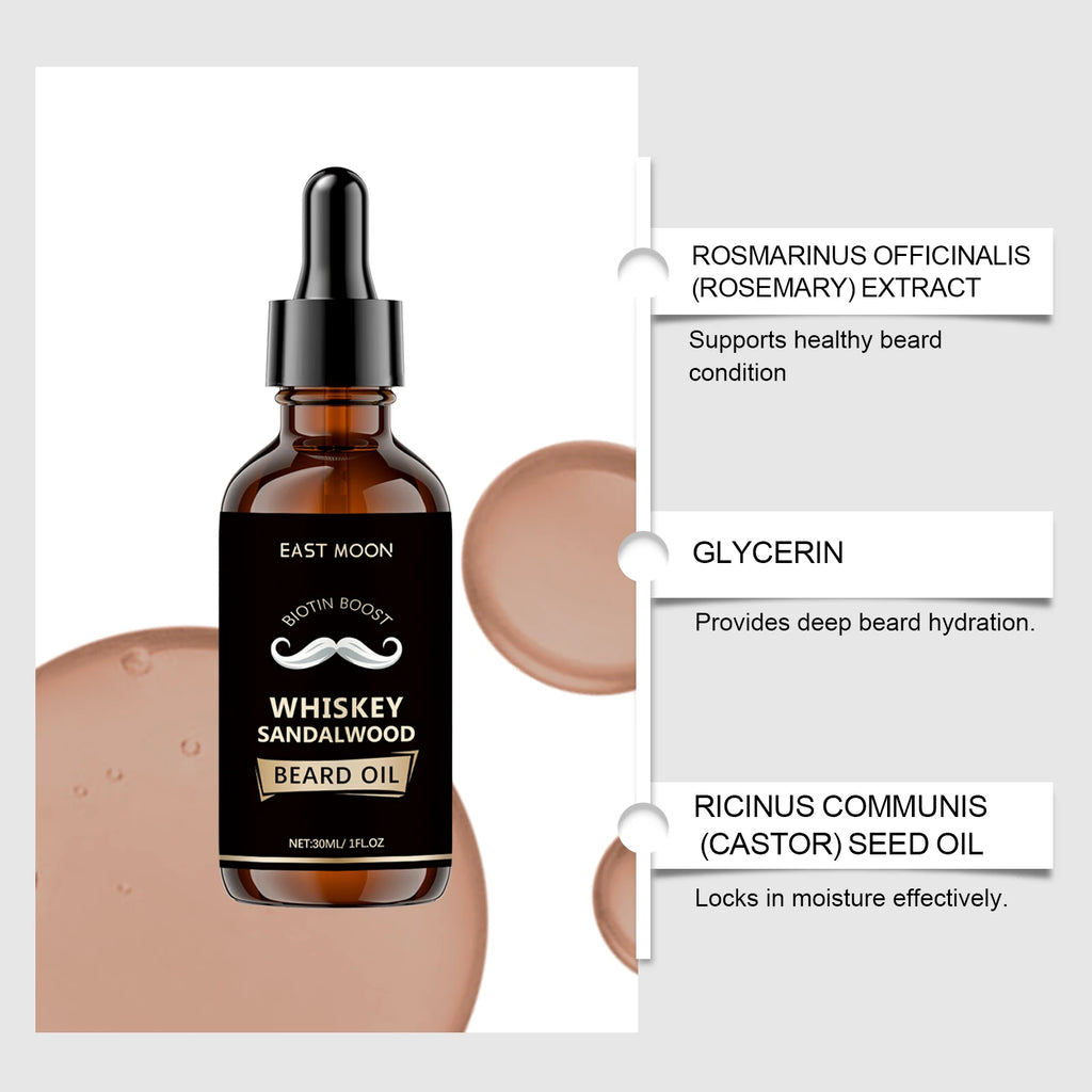 Rosemary Beard Care Essential Oil for Men's Thick Soft Smooth Nutritious Beard Oil Beard CareSoftening Styling Non-Greasy Qme