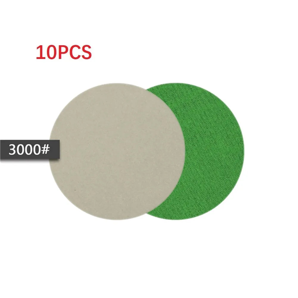 10Pcs Wet/Dry Sandpaper 3 Inch 75MM Hook And Loop Silicon Carbide 240-10000 Grits Waterproof Sanding Disc Qme 3000