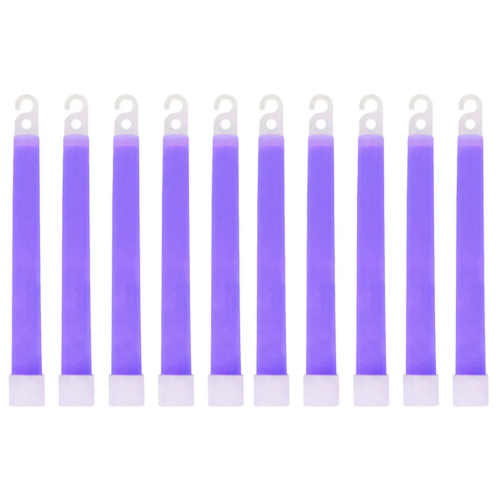 10pcs Outdoor Emergency Glow Sticks Waterproof Hiking Camping Equipment 6 Inch Concert Party Light Stick with Hook Qme PURPLE