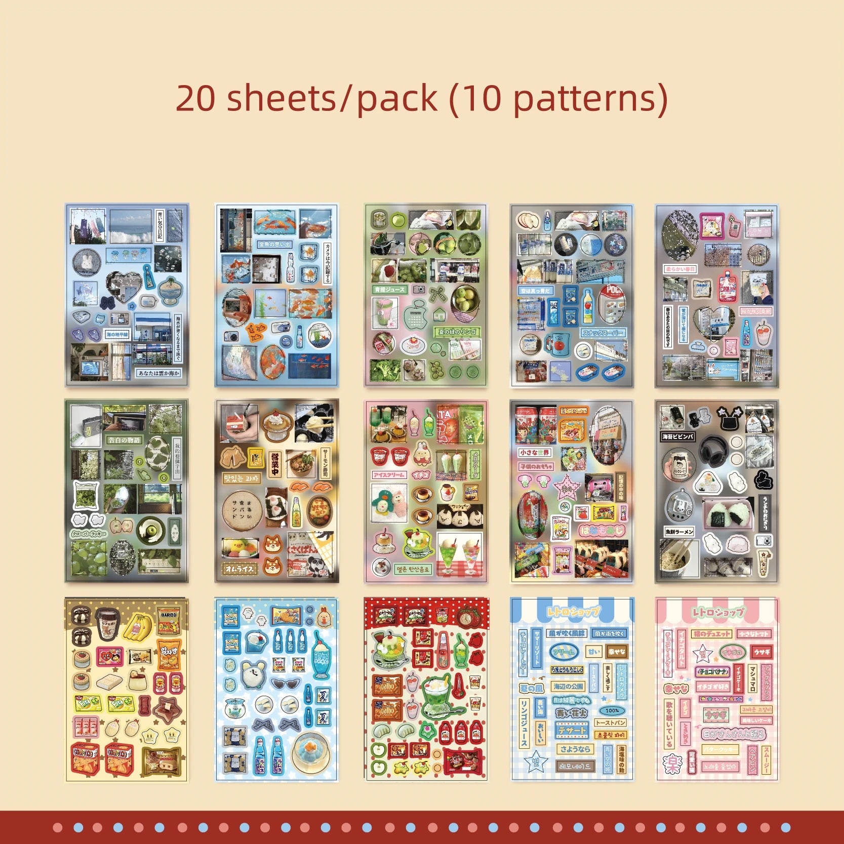 30sheets Showa Fantasy Series Kawaii Flash Die Cut Sticker Book DIY Junk Journal Diary Scrapbooking Material Stationery Stickers Qme D