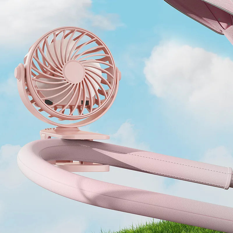 USB Rechargeable Clip Fan Mini Portable Stroller Fan for Baby Crib Office Dorm Outdoor Trip Desktop Cooling Qme pink USB Type-C
