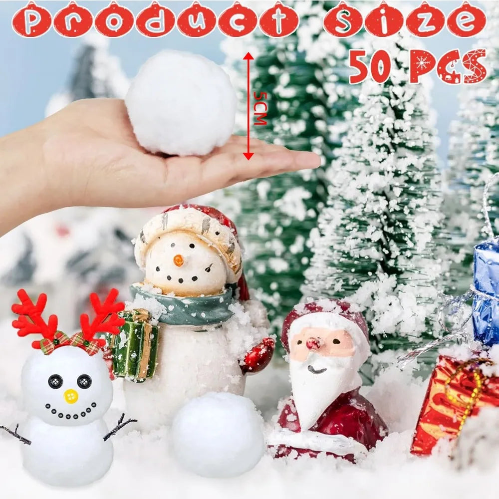 10-50PCS Christmas Snowball Children's Indoor Fluffy Soft Snowfight Fluffy Ball Christmas Decoration Pendant Christmas Ornaments Qme
