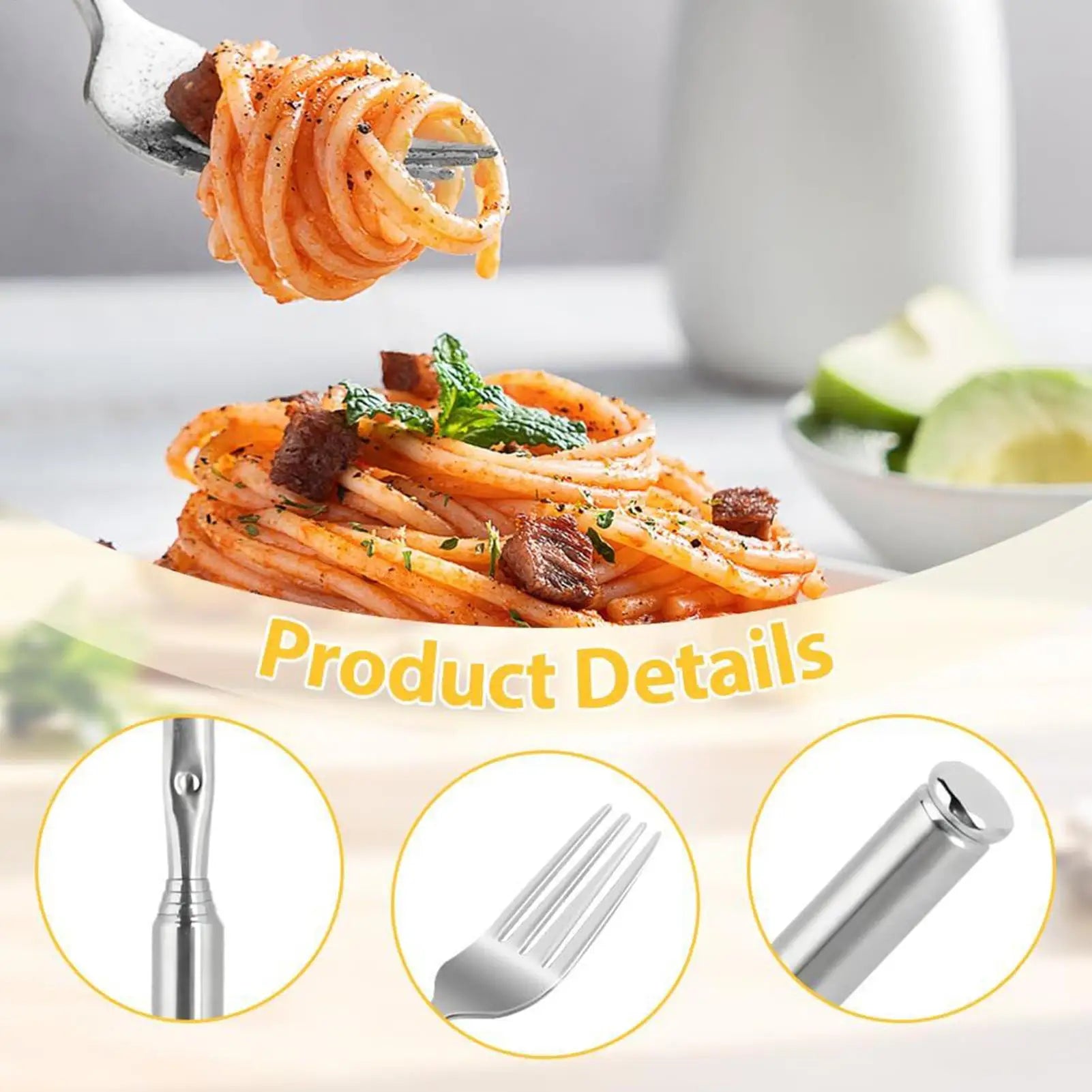 Extended Fork Stainless Steel Non-slip Long Handle Extension Camping Qme