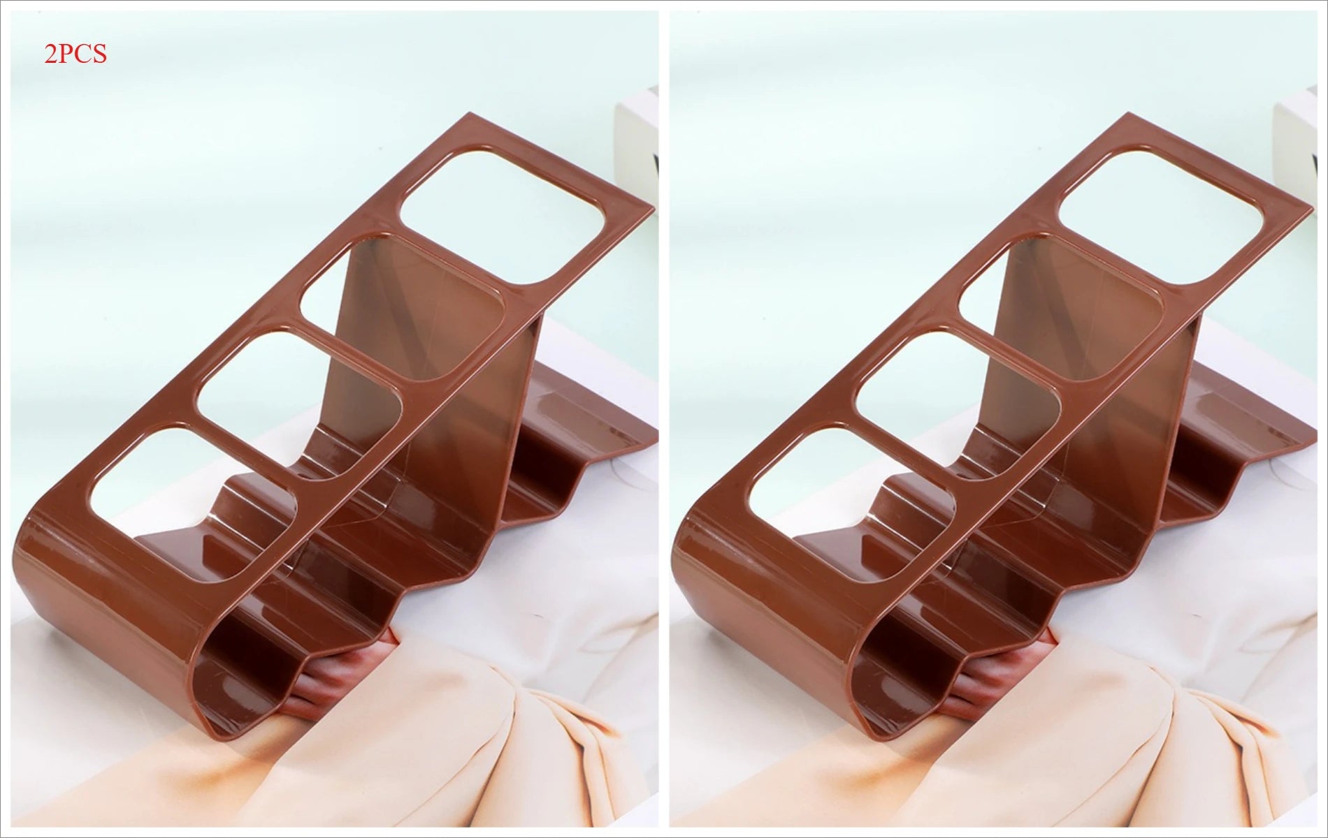 Home Storage Rack Remote Control Holder AC TV Plastic Desktop Qme Coffee-2PCS