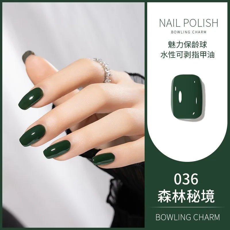 40 Colors New Nail Polish for Summer Water-based Quick Drying Tearable Nail Art Semipermanent Monochrome No Baking Lamp Varnish Qme 036