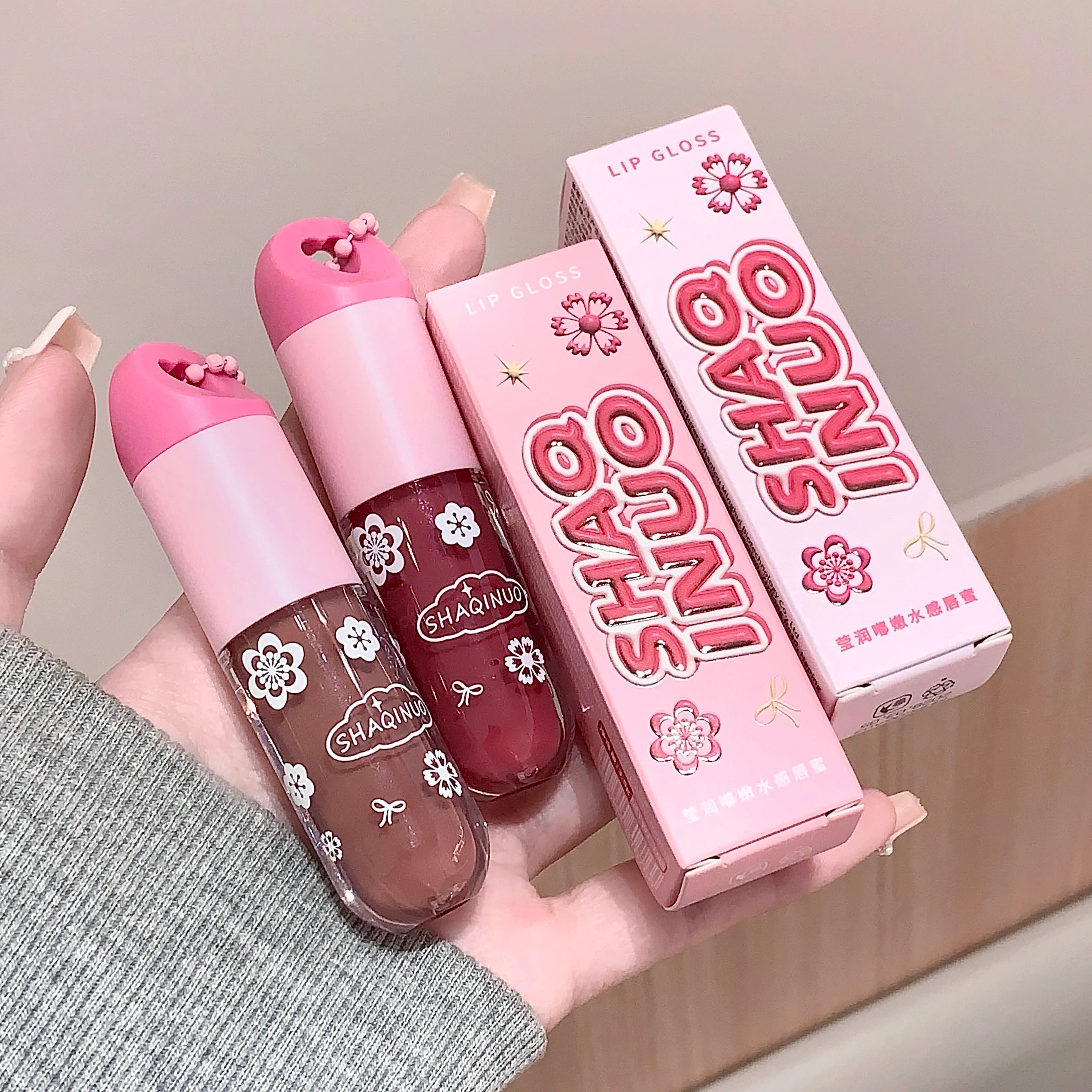 SHAQINUO Water-based Lip Gloss Moisturizing Tinted Balm Lasting Qme
