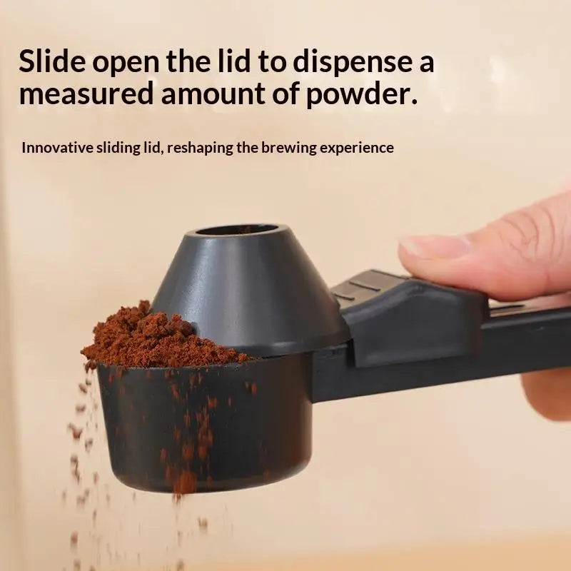 Sliding Leakproof Coffee Scoop Reusable Protein Powder Spoon Funnel Qme