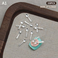 Mini Cute Tableware Nail Charm Metal Cartoon Nails Decoration Art DIY Qme A1