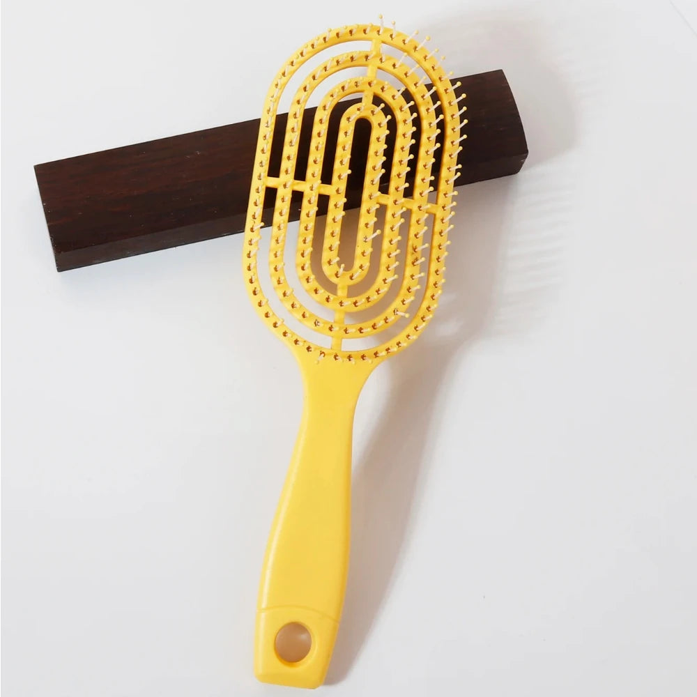 Relaxing Elastic Massage Comb Portable Hollow Comb Scalp Massage Brush Salon Styling Tool Oval Comb Special for real hair wigs Qme