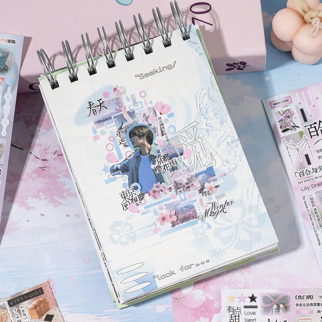 27Pcs/book Cute Die-cut Flash Decorative Stickers Book DIY Scrapbook Phone Case Decoration Collage Material Aesthetic Stationery Qme