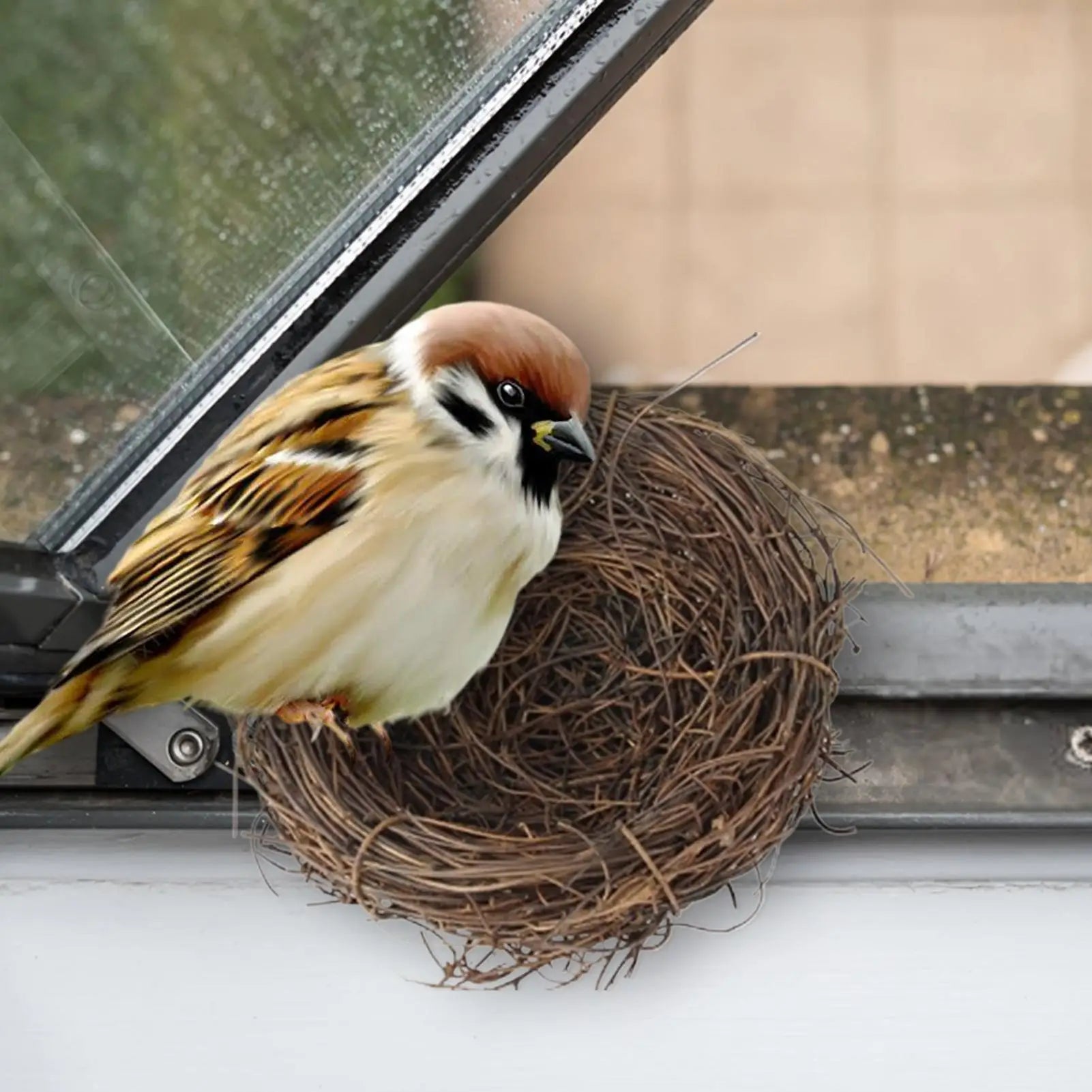 Birds Nest Handmade Woven Parrot Nest Small Animal Bed House For Garden Flat Base Bird Cage Accessories For Parakeet Qme