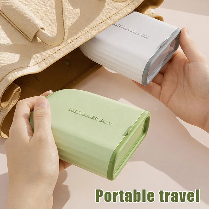 Sleek Portable Invisible Case Sealed Storage Travel-friendly Braces Qme