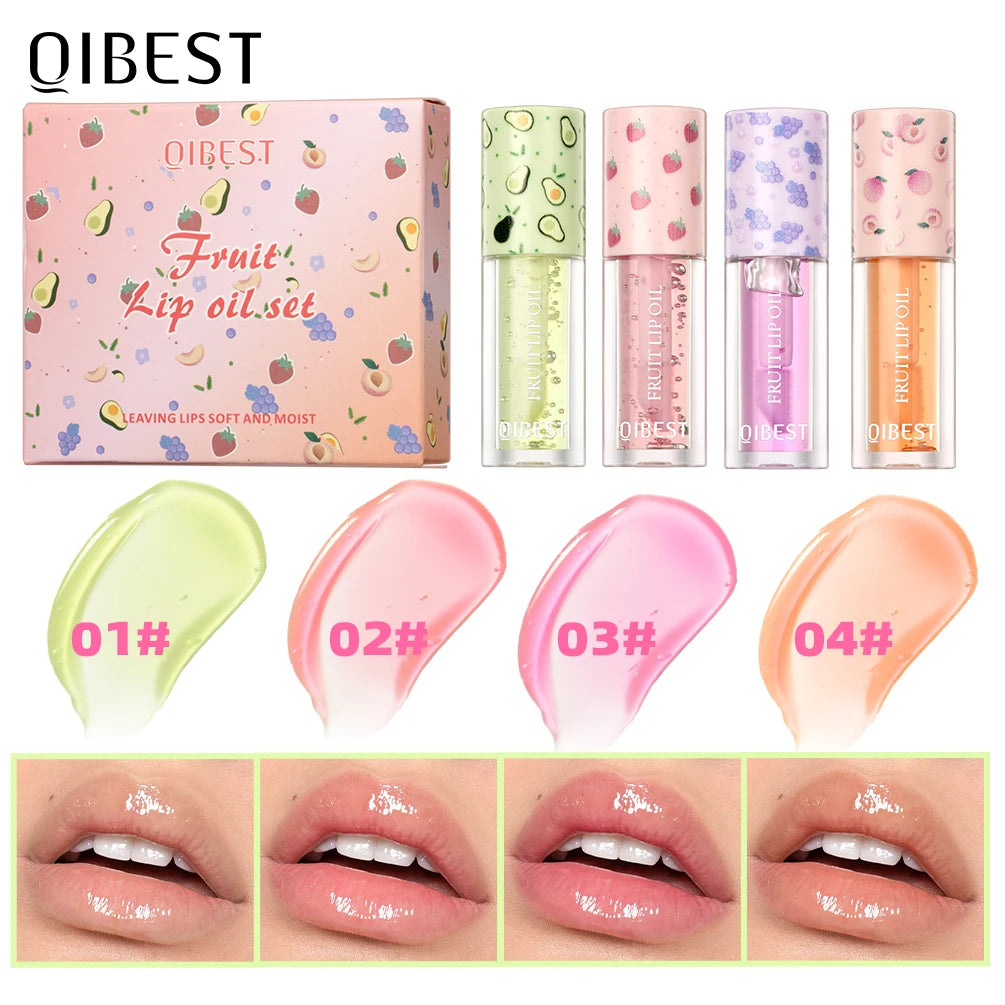 QIBEST Lip Oil Set Lip Plumper Gloss Reduce Lip Fine Line Moisturizing Makeup Sexy Lipstick Primer Tint Lip Balm Care Cosmetics Qme