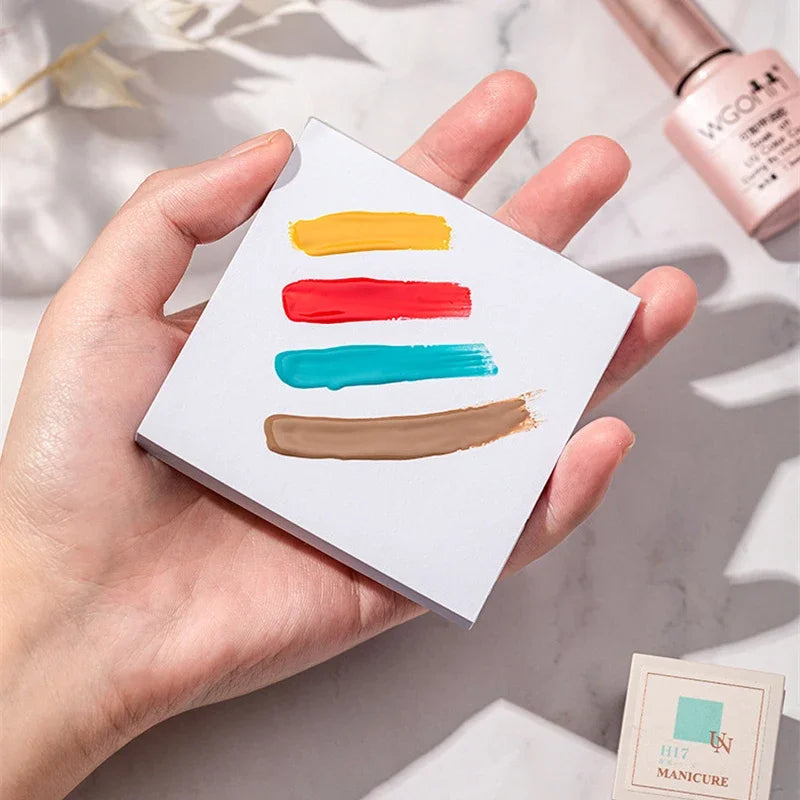 50pcs Disposable Tinting Glue Paper Tearable Nail Toning Palettes Nail Polish Color Mixing Tray Waterproof Paper Display Board Qme