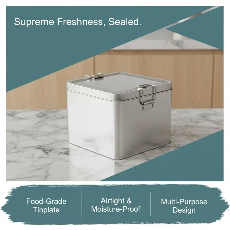 Metal Rectangular Iron Box Old Fashioned Storage Cake Packaging Box Durable With Lid Buckle Organizer Qme