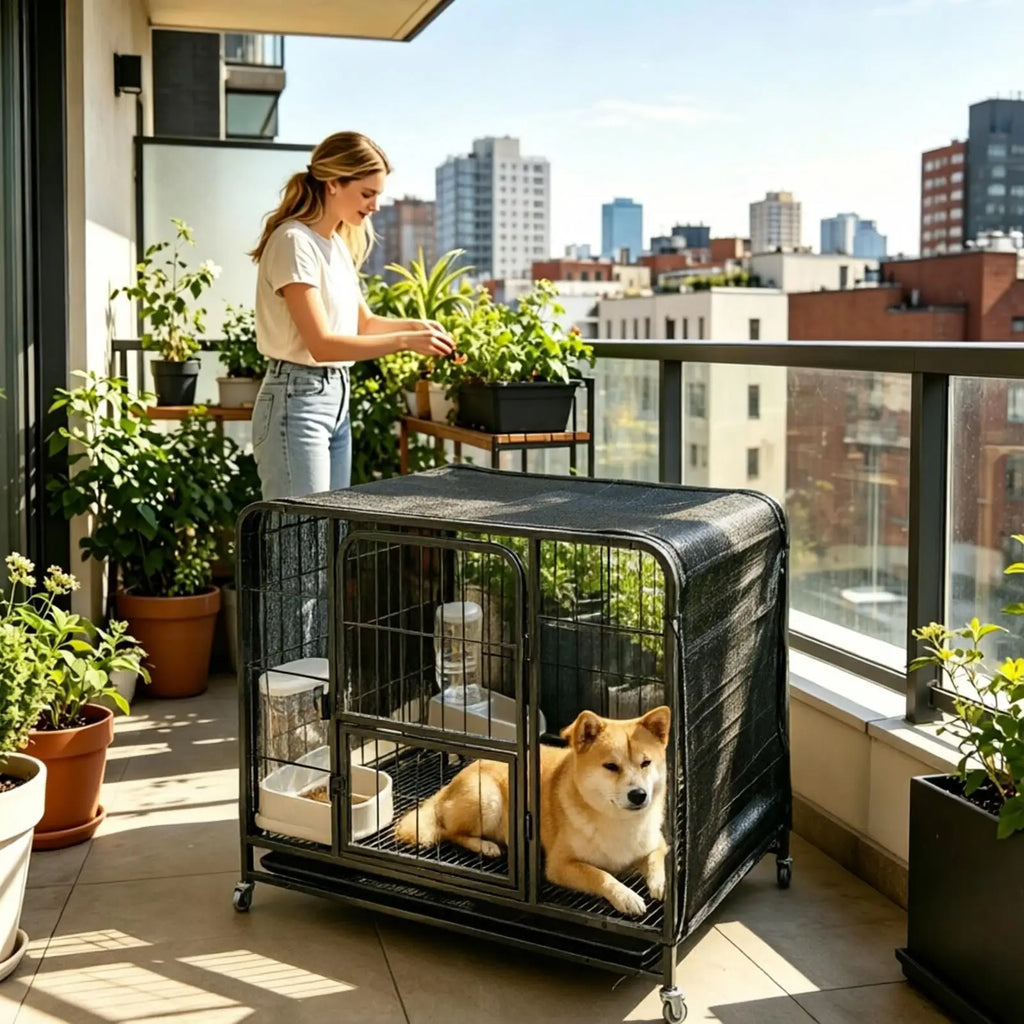 Kennel Cover Large UV Protection Portable Screen Outdoor Dog House Kennel Cover For Outdoor Yard Pathway Farm Patio Lawn Balcony Qme
