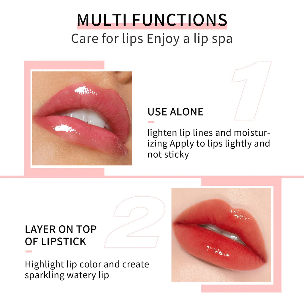 Crystal Jelly Moisturizing Lip Oil Plumping Lip Gloss Makeup Sexy Plump Lip Glow Oil Tinted Lip Plumper Qme