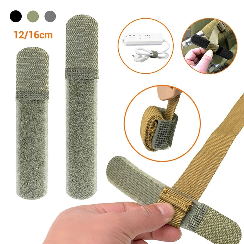 Loop Grip Wrapping Cord Reusable Backpack Fastener Buckle Nylon Qme