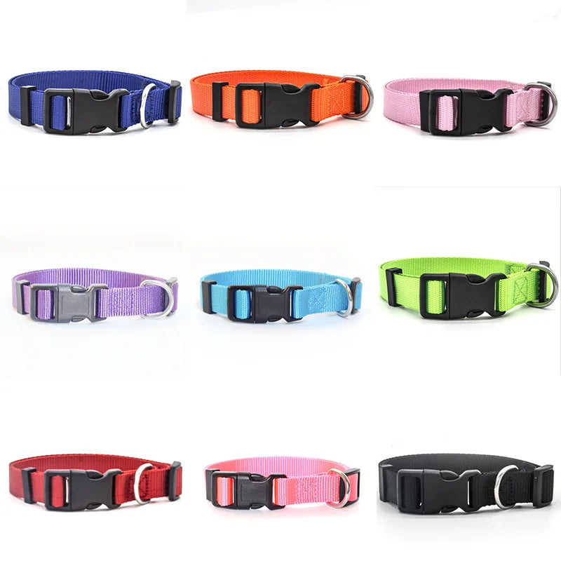 A Adjustable Pet Collars Nylon Puppy Kitten Collar Strong And Durable Neck Band Suitable For Small And Medium Dogs And Cats Qme