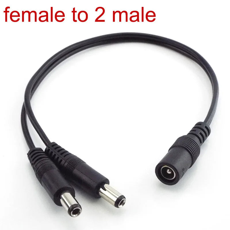 10pcs 5.5mmx2.1mm 1 Female to 2 Male female 2 Way Connector DC Plug Power Supply Splitter Cable for CCTV LED Strip Light Qme 1 Female to 2 Male 10pcs