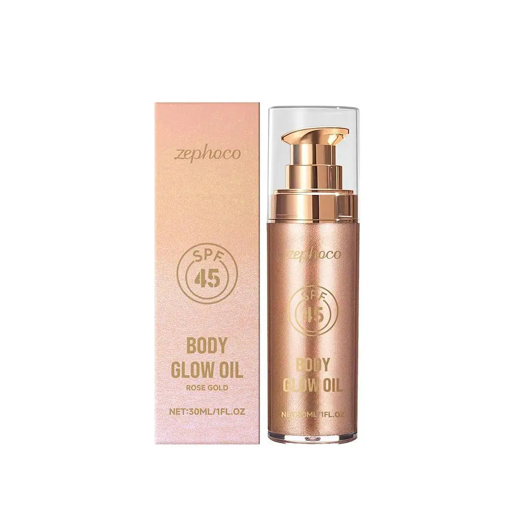 30ML Multi Color Body Shimmer Oil Coconut Fragrance Deep Moisturizing Enhance Smoothness UV Protection Refreshing Body Oil Qme rose gold CN