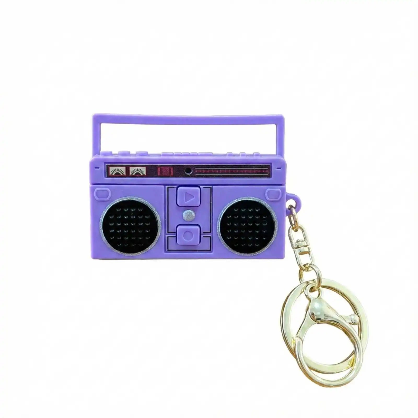 Creative Simulated Recorder Keychain Mini Portable Retro Album CD Fun Music Box Bag Decor Accessories Keyring for Friends Gifts Qme Purple One Size