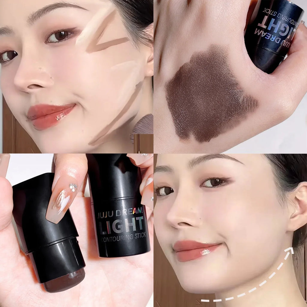 Square-head Face Contouring Stick Bronzers Enhances Three-dimensional Contour Nose shadow V Facial Shape Brighten Trimming Stick Qme 04
