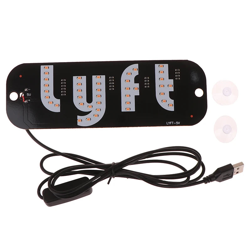 LED Signal Light Taxi Lamp Lyft Logo USB Cab Panel Indicator Lights Qme