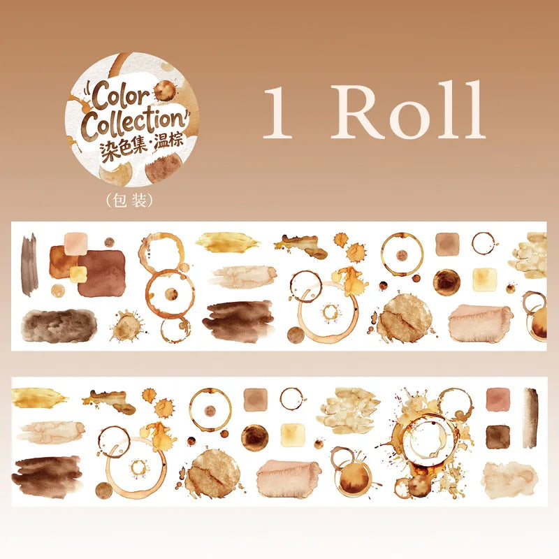 Watercolor Blotch Washi Tape, Background Base Tape for Journal Collage, Beginner-Friendly Stationery & Great Gift Pick Qme D