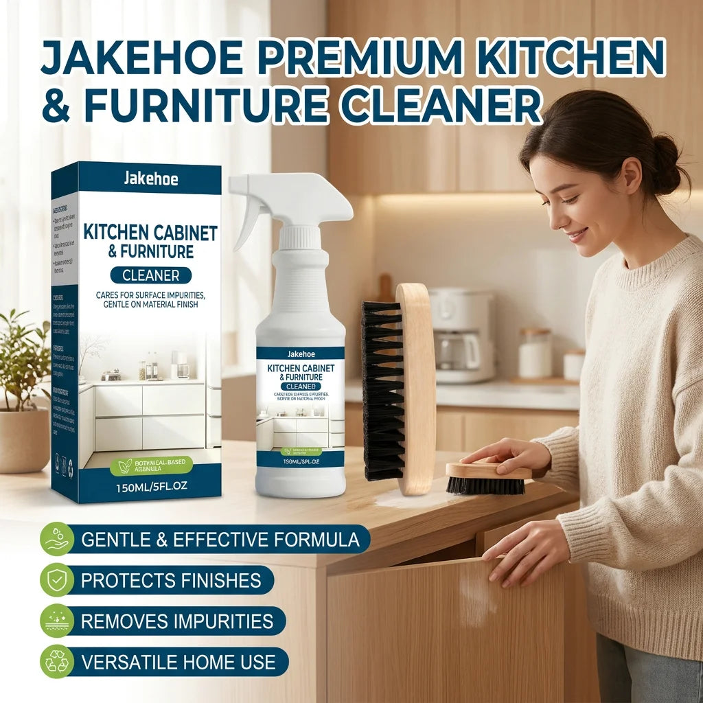 JAKEHOE Kitchen Cabinet & Furniture Cleaning Spray Remove Stubborn Oil Stains Restore Luster Easy-to-Use Gentle Surface Cleaner Qme