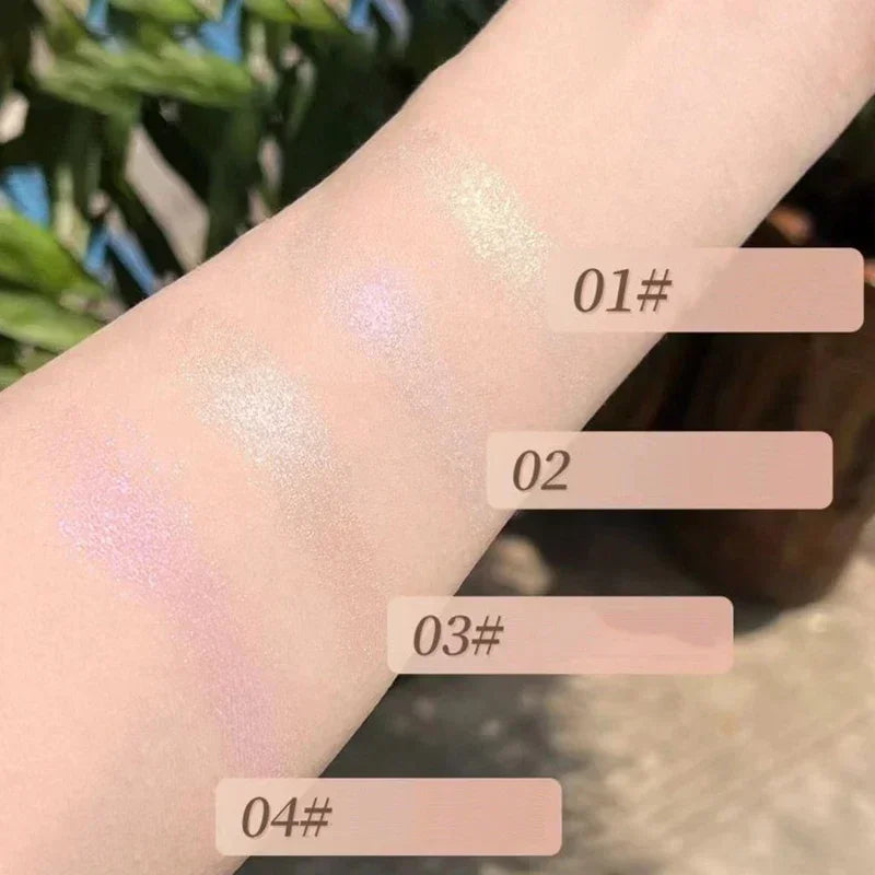 Diamond Highlighter Powder Palette Clear Brighten Face Contour Polarized Pink Glitter Eye Makeup HighGloss Pearl Shiny Eyeshadow Qme