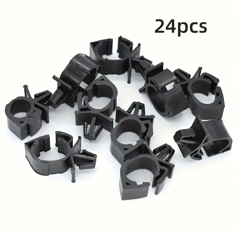 10pcs Black Plastic Automotive Wire Harness Fasteners - Secure Fixation Clamps with Cable Tie for Bellows, Tubing Qme 10pcs