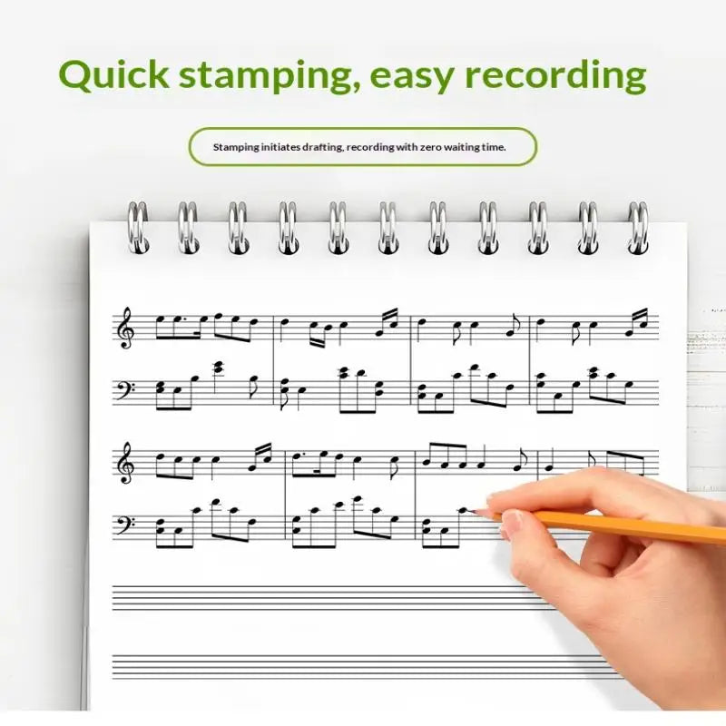 Music Staff Rolling Ink Stamp 5 Line Uniform Pattern Professional Qme