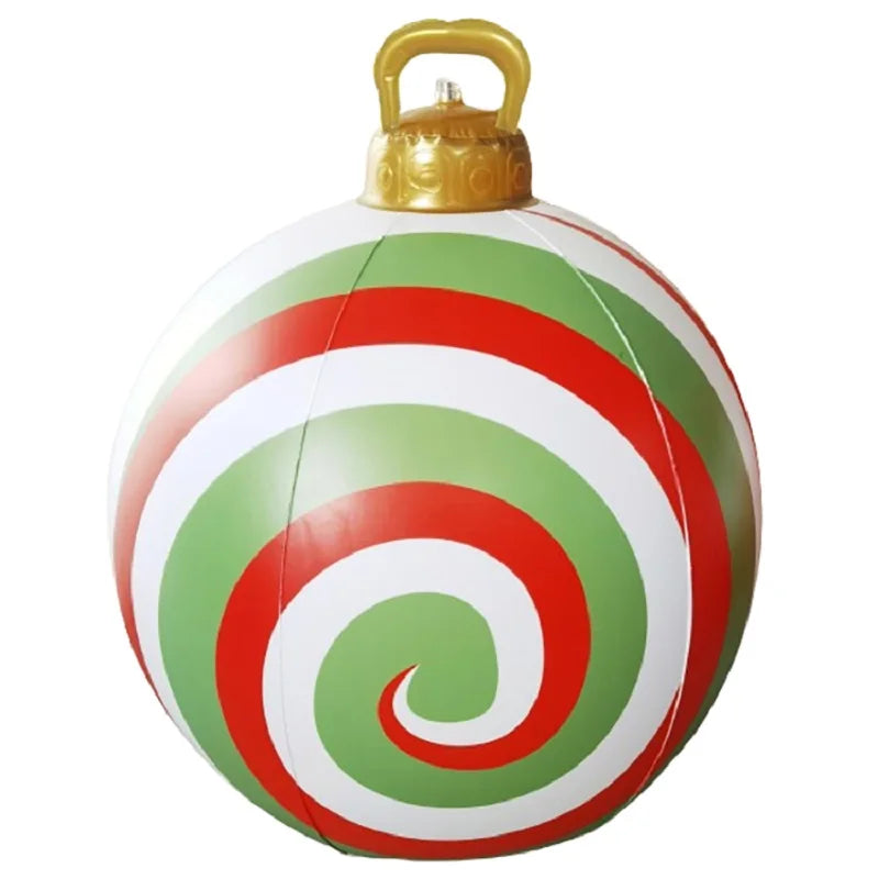 PVC inflatable 24-inch Christmas ball Christmas tree decoration Dance courtyard porch pavilion interior atmosphere decoration Qme E 60cm