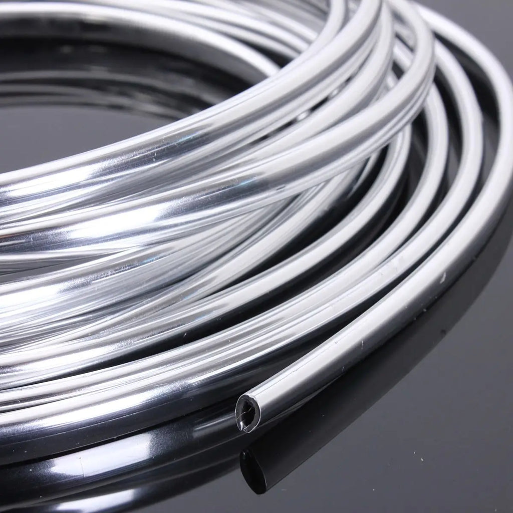 6m Car Door Chrome Molding Trim Strip Edge Scratch Guard Protector Cover Strip Roll Chrome Styling Molding Trim Strip Qme