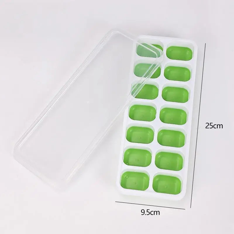 Silicone Square 14 Cube Easy Release Molds Tray Mold Lid Kitchen Bar Qme A3