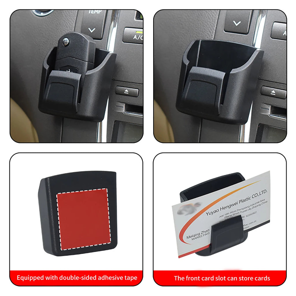 PVC Car Key Holder Remote Control Slot Durable Black Card Accessory Qme