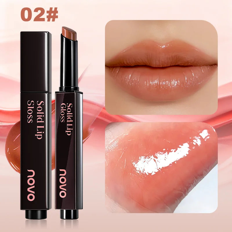 Moisturizing Mirror Lipstick, Water Glow Solid Lip Gloss, Long-Lasting Nourishing Formula With Castor And Sunflower Seed Oil Qme 02