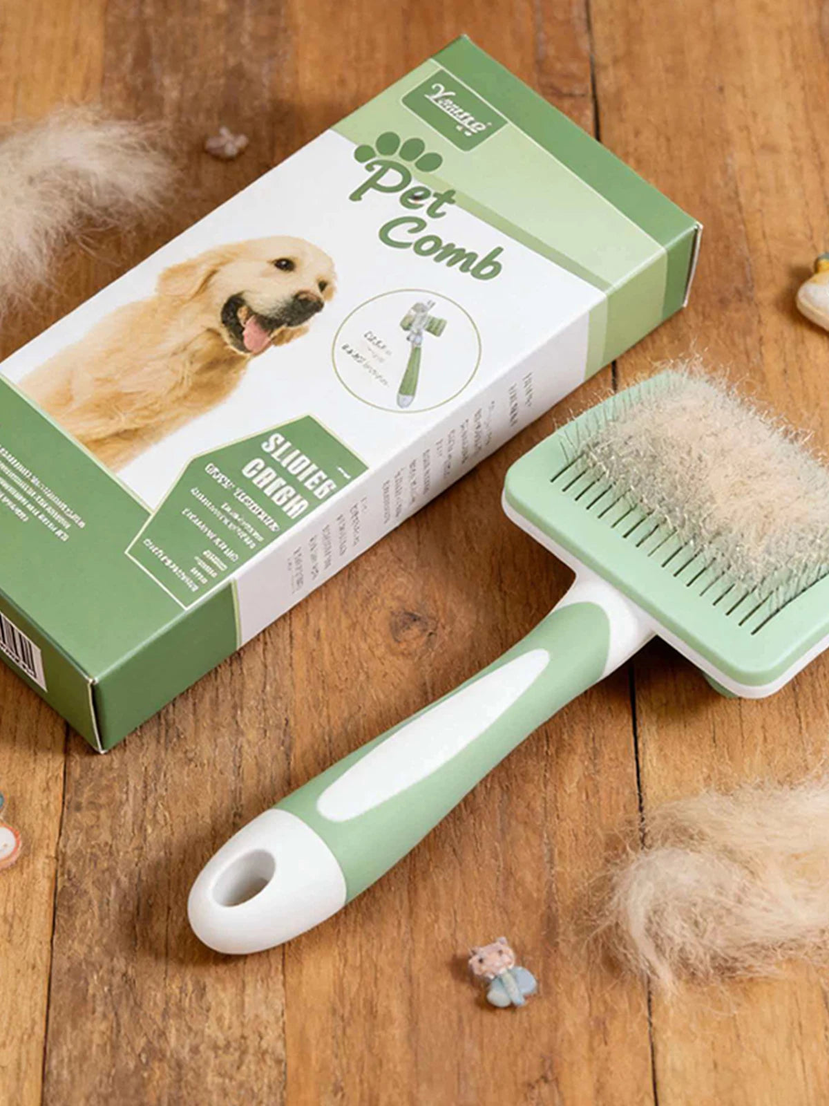 1 Pet Comb Needle Dog Cat Button Grooming Supplies Qme green