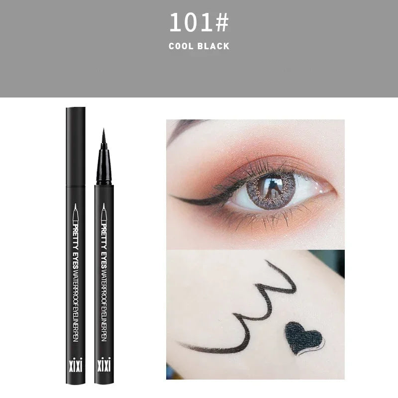Waterproof Eyeliner Pencils Professional Fast Dry Smooth Eyes Brown Black Color Pigments Liquid Eye Liner Pen Make Up Tools Qme 101