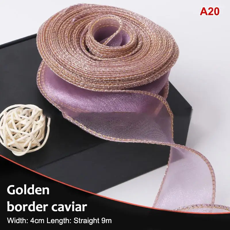 10Yards Organza Solid Ribbon Wavy Edge Flower Bouquet Gifts Packaging Qme A20