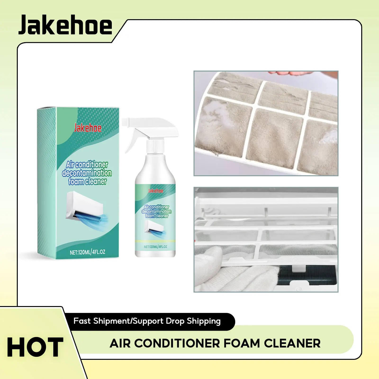 Air Conditioner Foam Cleaner Heavy Duty Coil Dirt Detergent Multipurpose No Washing Foaming Clean Air Conditioner Cleaner Spray Qme