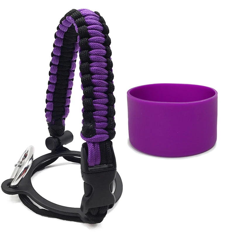 Silicone Non-slip Base Cover Paracord Hand-woven Water Cup Carrying Qme A16