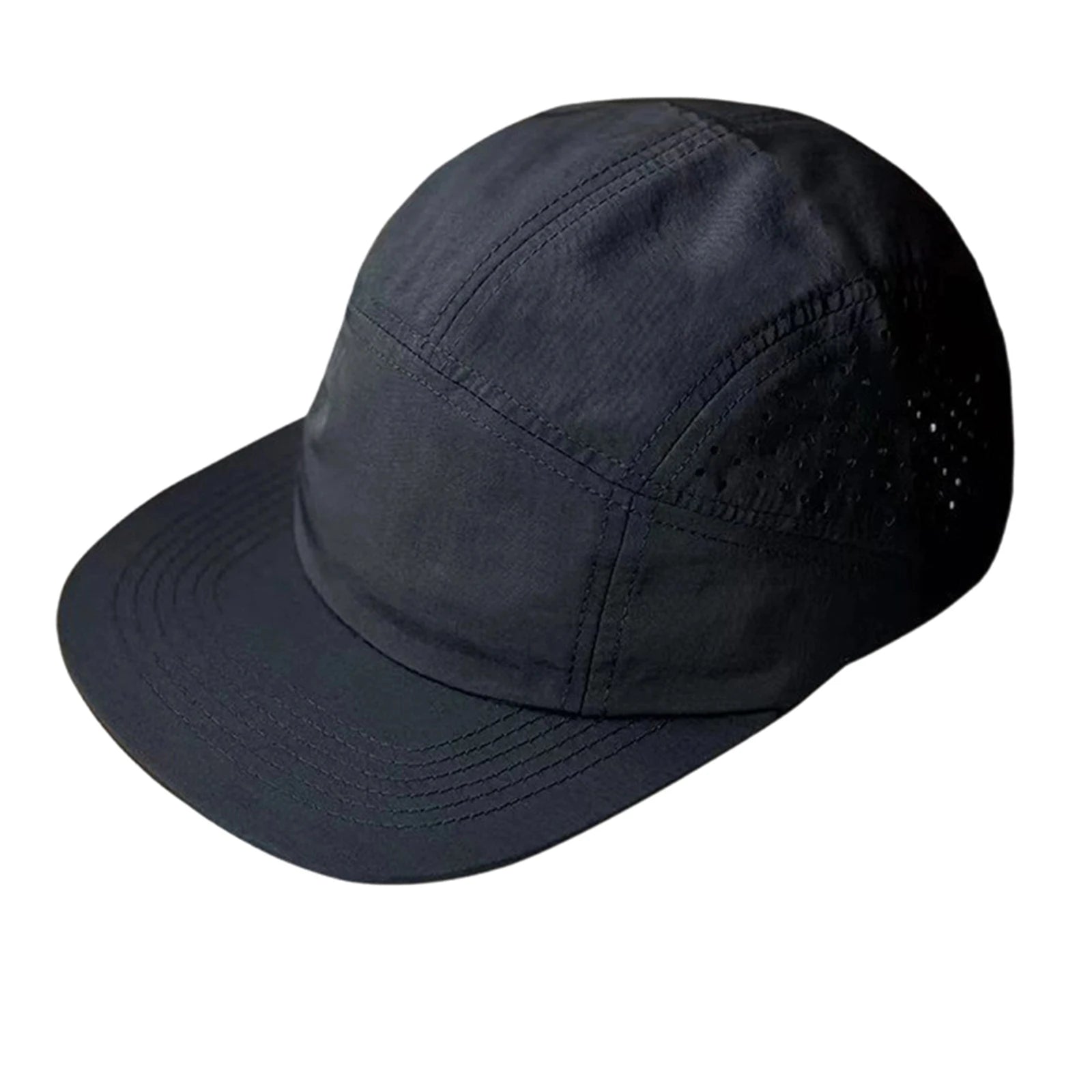 Summer Lightweight Foldable Quick Drying Sun Visor Cap for Men and Women Solid Color Outdoor Protable Hiking Running Hat Qme Black One Size