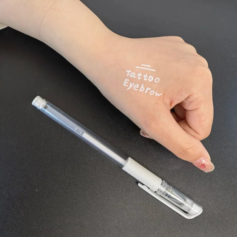 White Surgical Skin Marker Pen for Permanent Makeup Eyebrow Scribe Waterproof Marker Brow Pencil Tattoo Accessories Supplies Qme