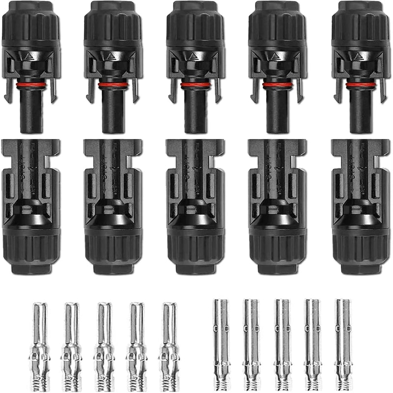 10 Pairs Solar Connector MC4 1000V Solar Plug 30A for PV Cable Connection UV Resistant IP67 Male Female Connector Qme