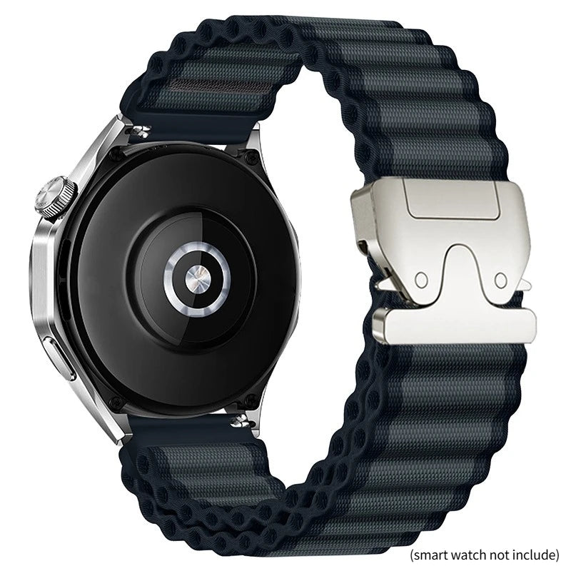 QuickFit 20mm 22mm 26mm Woven Nylon Band For Garmin Fenix 8 47mm 51mm 7 7X 6 6X 5 5X Plus/Enduro 3/Epix Pro Gen 2 Strap Bracelet Qme Dark Gray Silver 20mm