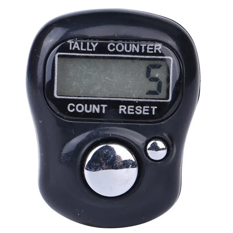 Mini Finger Counter Islamic Bead 5 Digital LED Electronic Handheld Tally Counter Clicker Counter Ring Qme black