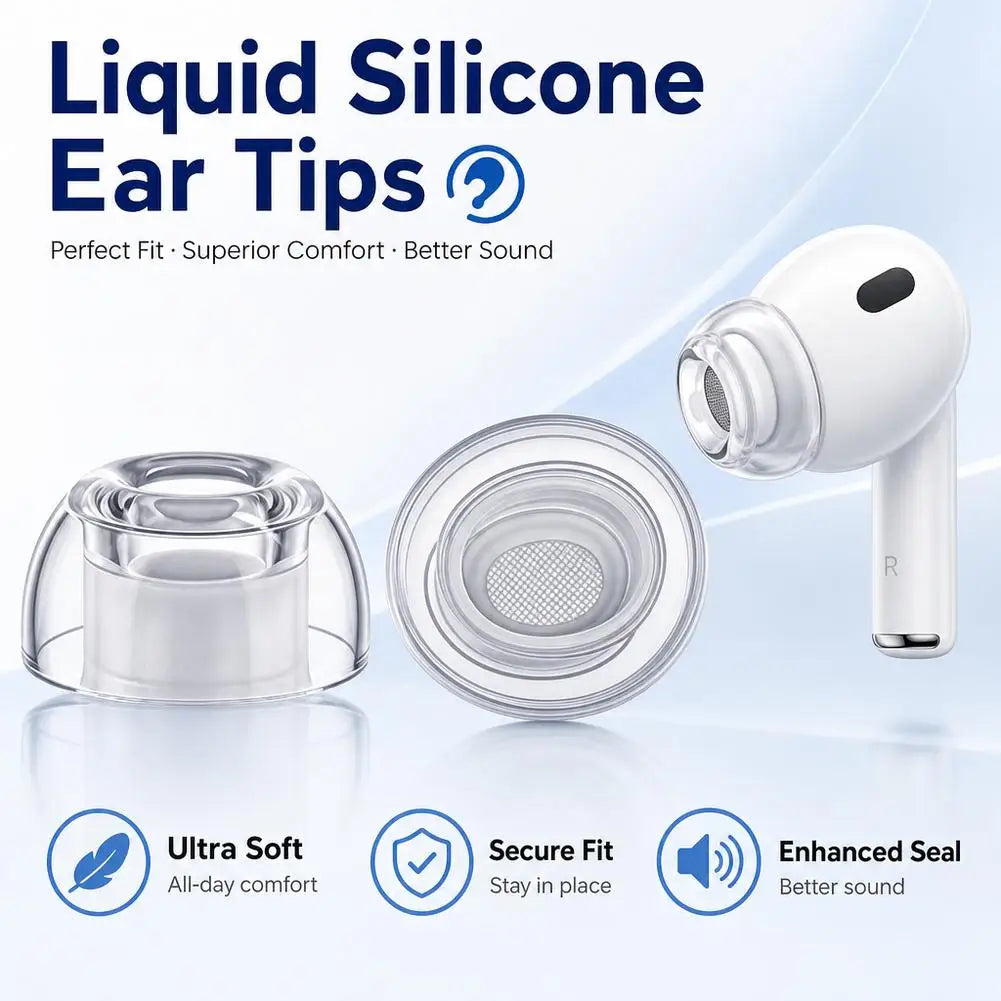 Silicone Eartips For Apple AirPods Pro 3 Soft Noise Reduction Earbuds Cap Replacement Protective Earbuds Covers Qme